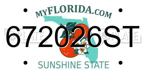 672026ST Florida License Plate