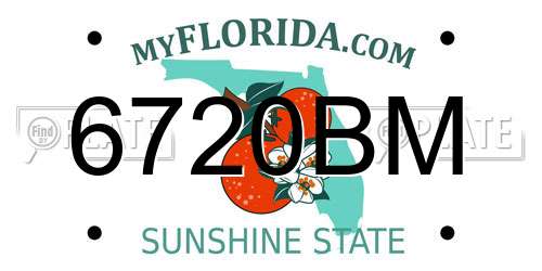 6720BM Florida License Plate