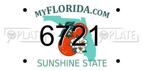 6721 Florida License Plate