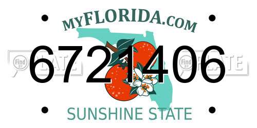 6721406 Florida License Plate