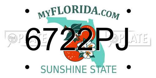 6722PJ Florida License Plate