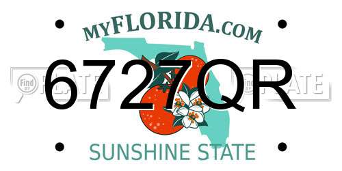 6727QR Florida License Plate