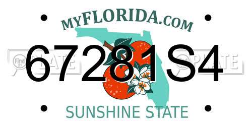 67281S4 Florida License Plate