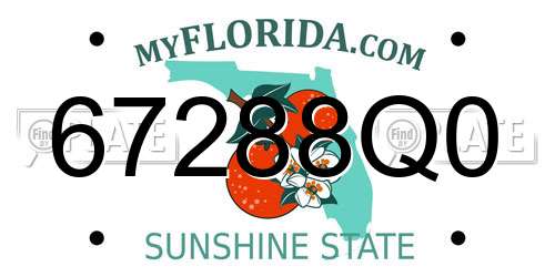 67288Q0 Florida License Plate