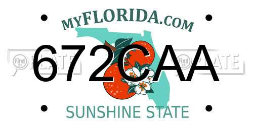 672CAA Florida License Plate