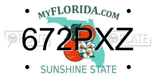 672PXZ Florida License Plate