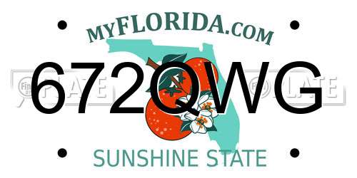 672QWG Florida License Plate