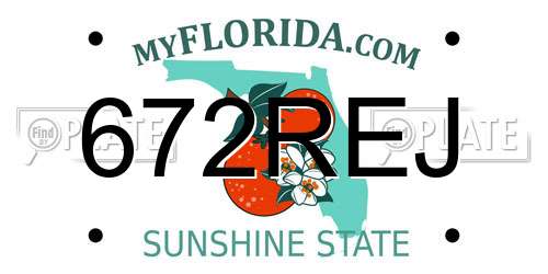 672REJ Florida License Plate