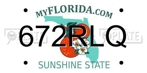 672RLQ Florida License Plate