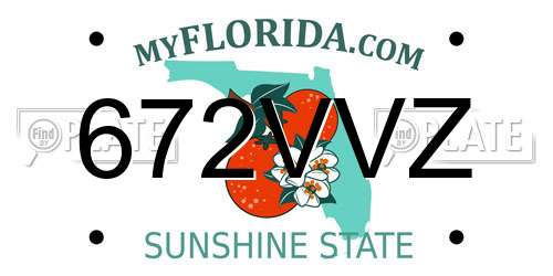 672VVZ Florida License Plate