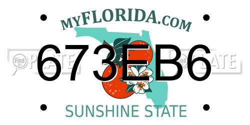 673EB6 Florida License Plate
