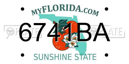 6741BA Florida License Plate