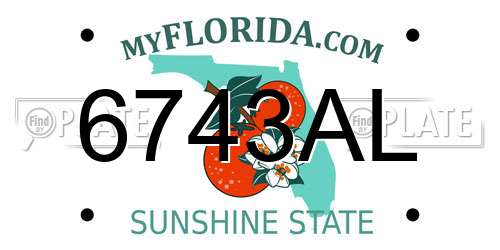 6743AL Florida License Plate