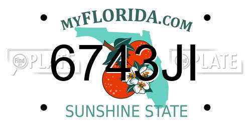6743JI Florida License Plate