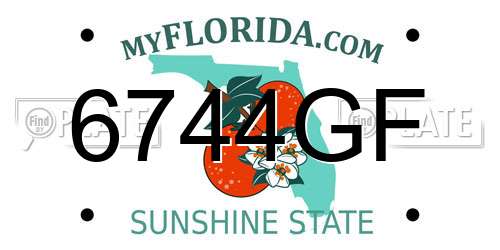 6744GF Florida License Plate