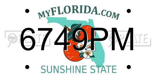 6749PM Florida License Plate