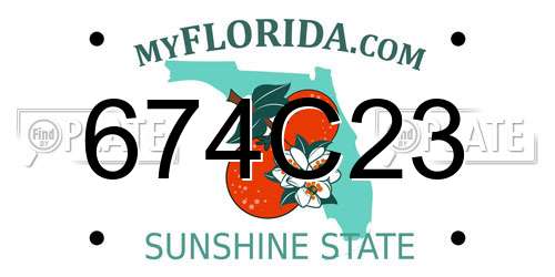 674C23 Florida License Plate