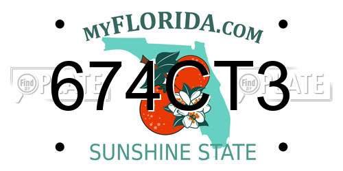 674CT3 Florida License Plate