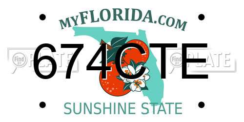 674CTE Florida License Plate