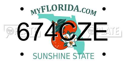 674CZE Florida License Plate