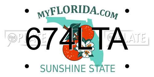 674LTA Florida License Plate