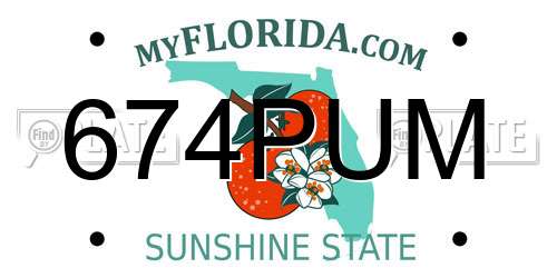 674PUM Florida License Plate