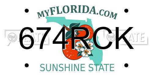 674RCK Florida License Plate
