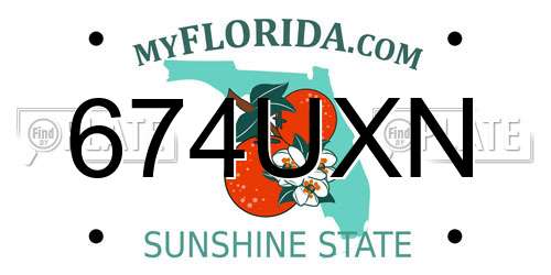 674UXN Florida License Plate