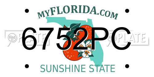 6752PC Florida License Plate