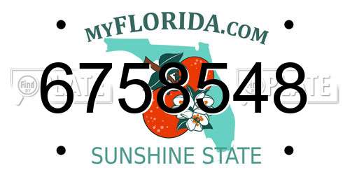 6758548 Florida License Plate