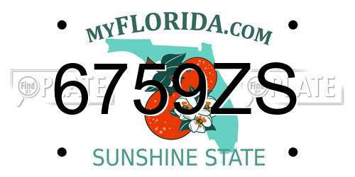 6759ZS Florida License Plate