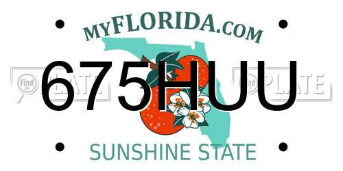 675HUU Florida License Plate