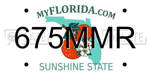 675MMR Florida License Plate