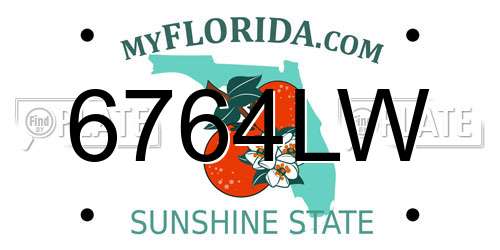 6764LW Florida License Plate