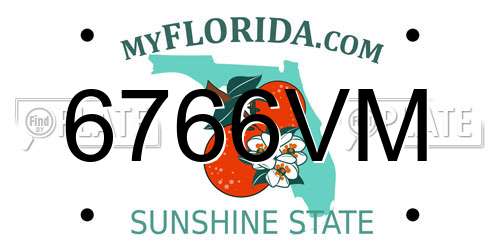 6766VM Florida License Plate