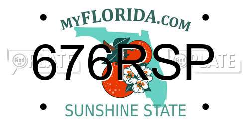 676RSP Florida License Plate