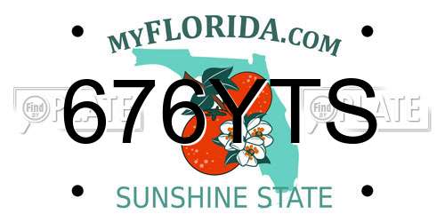 676YTS Florida License Plate