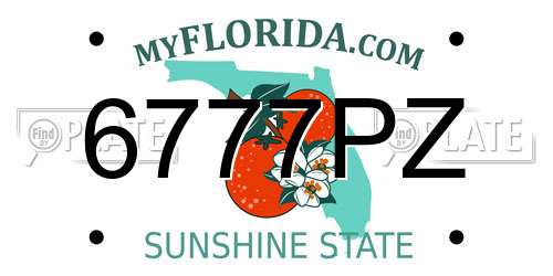 6777PZ Florida License Plate