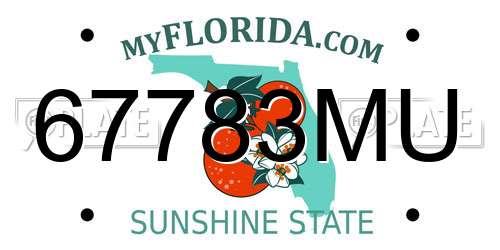 67783MU Florida License Plate
