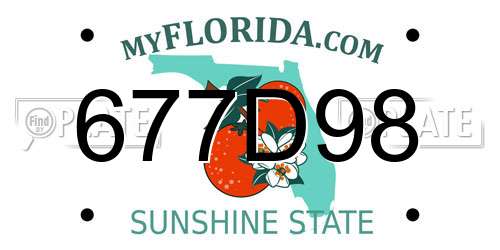 677D98 Florida License Plate