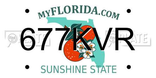 677KVR Florida License Plate