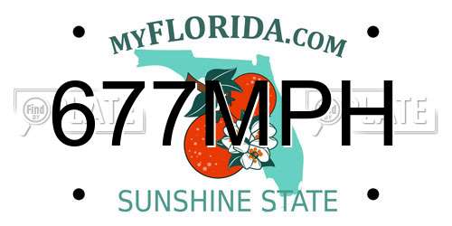 677MPH Florida License Plate