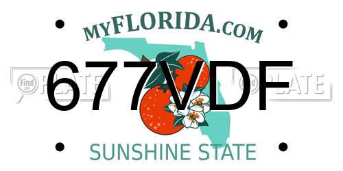 677VDF Florida License Plate