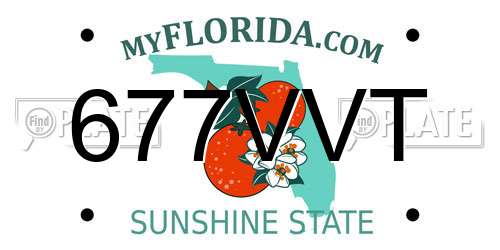 677VVT Florida License Plate