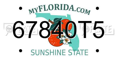 67840T5 Florida License Plate