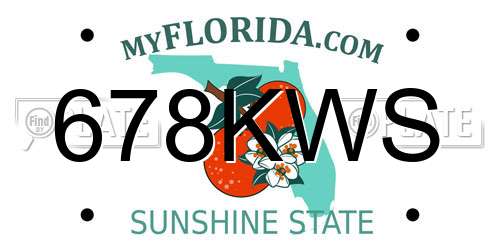 678KWS Florida License Plate