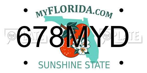 678MYD Florida License Plate