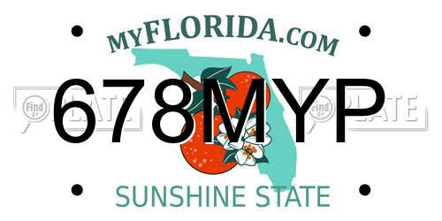 678MYP Florida License Plate