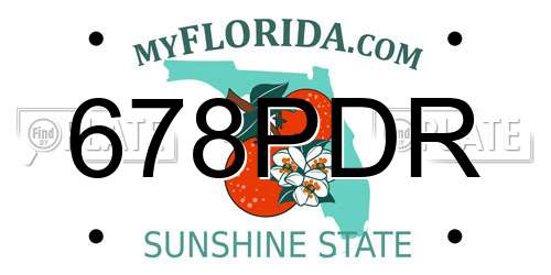 678PDR Florida License Plate