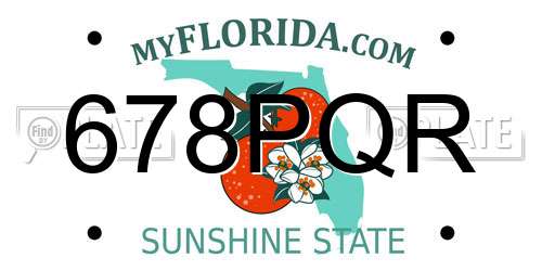678PQR Florida License Plate